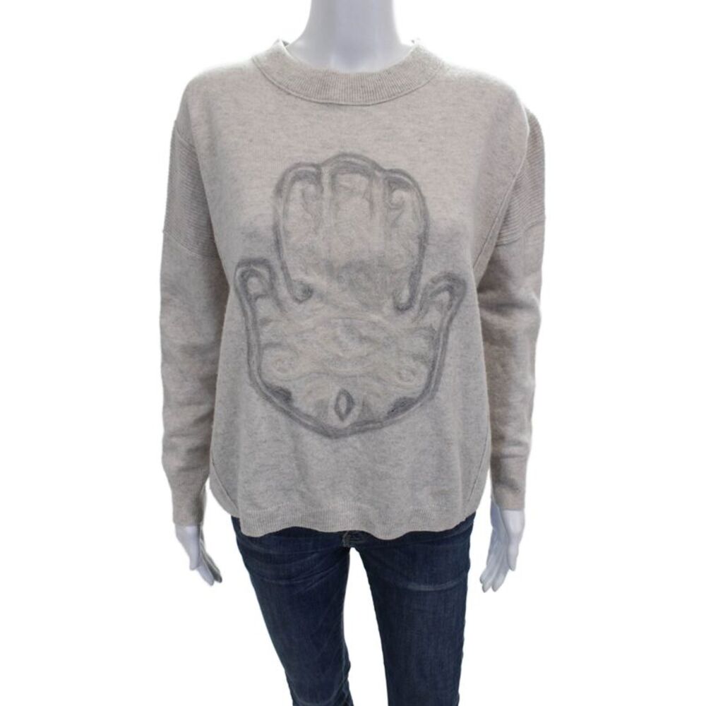 LT Women Wool Crew Neck Pullover Sweater Gray Long Sleeve Solid Size S